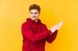 © Asier - feeling energetic and comfortable, rubbing hands confident.