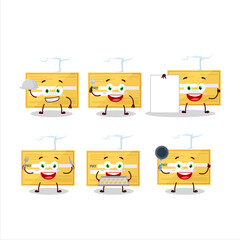 Poster - Cartoon character of payment check paper with various chef emoticons