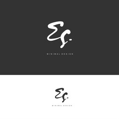 ES Initial handwriting or handwritten logo for identity. Logo with signature and hand drawn style.