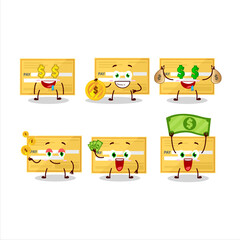 Sticker - Payment check paper cartoon character with cute emoticon bring money