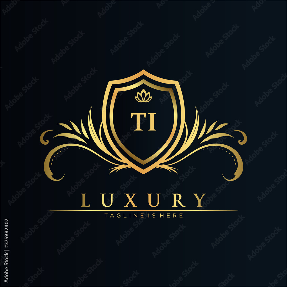 TI Letter Initial with Royal Template.elegant with crown logo vector ...