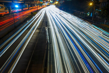 traffic in city at night