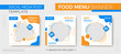 © SyamsulSky - Food Menu Banner Template, Social Media  Food Tamplate, Instagram Post Food Template with blue and orange color
