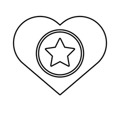 Wall Mural - star in heart usa election line style icon