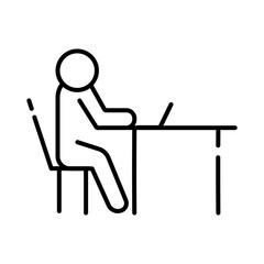 Canvas Print - human figure in laptop computer avatar line style icon