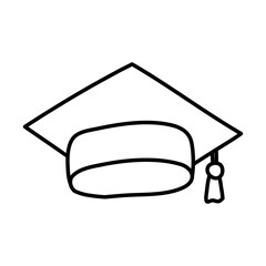 Wall Mural - graduation hat line style icon