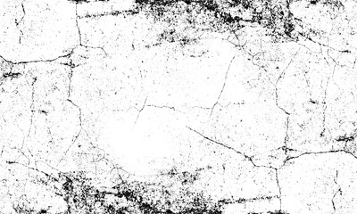 Wall Mural - Grunge Texture of Black and White. Abstract Monochrome Background Pattern of Cracks, Chips, Scuffs. Distress Overlay Messy For Your Design or Wallpaper.