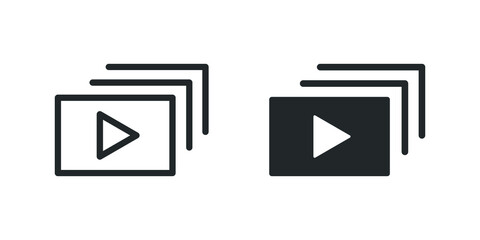 slideshow line vector icon. presentation, slide, show outline sign. media, multimedia, video, audio, projection symbol for web and mobile app on white background