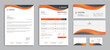 © Vectexo - Modern abstract orange corporate identity branding stationery theme design template