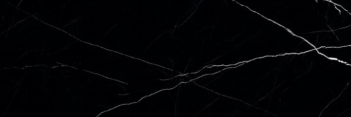 Poster - black marble texture background, black marble background with white veins