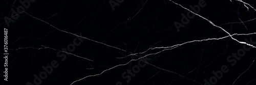 black marble texture background, black marble background with white veins Tableau sur Toile