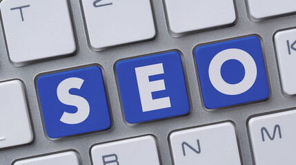 Wall Mural - a computer keyboard with the word seo