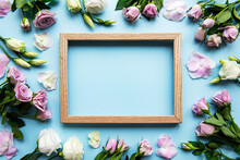 Frame And Pink Flowers