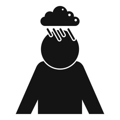 Poster - Stress head rain icon. Simple illustration of stress head rain vector icon for web design isolated on white background