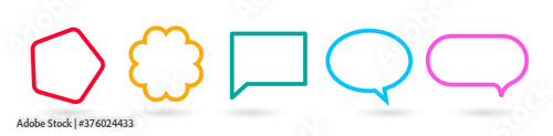 Fotomural Set of colorful speech bubbles and shapes
