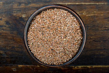 Canvas Print - flax grains in a plate