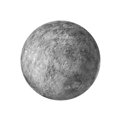Wall Mural - 3d render of the moon isolated on white background, moon texture furnished from nasa