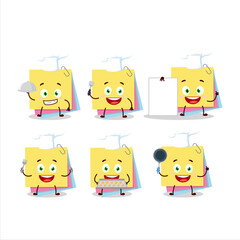 Sticker - Cartoon character of sticky notes paper with various chef emoticons