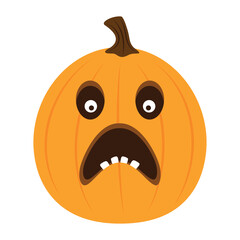 Wall Mural - funny cartoon pumpkin isolated, halloween vector illustration