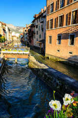 Wall Mural - Canal and sluice in Annecy, France
