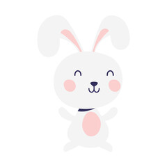 Wall Mural - cute easter little rabbit character