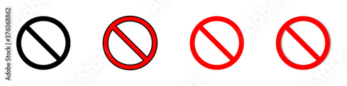 Fotomural Conjunto de señales de prohibición aisladas sobre fondo blanco