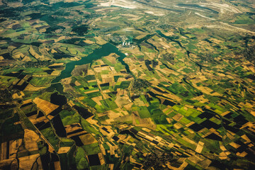 Wall Mural - abstract fragments of fields, aerial photography