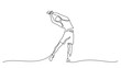 Man make stretching exercise one line draw