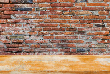 Empty brown wood table top isolated on white background . Template mock up for display of product