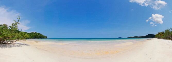 Beautiful tropical beach with sea view, clean water & blue sky