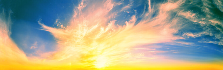 Wall Mural - panorama of colorful alien dramatic sky