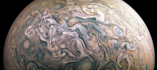 jupiter planet in outer space close-up. elements of image furnished by nasa.