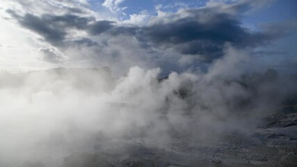 Wall Mural - Geysers Pools with Steam, New Zealand