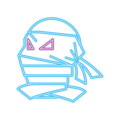 Sticker - mummy in neon light for halloween