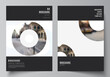 Vector layout of A4 cover mockups templates for brochure, flyer layout, booklet, cover design, book design, brochure cover. Background template with rounds, circles for IT, technology. Minimal style.