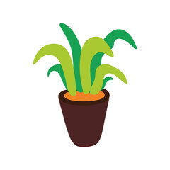 Sticker - house plant in ceramic pot icon