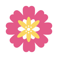 Poster - mid autumn decorative flower yellow and pink flat style icon