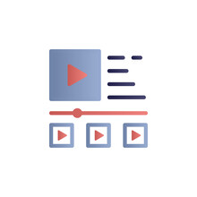 Courses, Education, Learning, Online, Videos Color Gradient Vector Icon