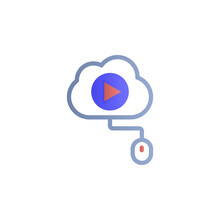 Cloud, Videos, Mouse, Online Training Color Gradient Vector Icon