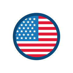 Sticker - usa elections flag in circle flat style icon