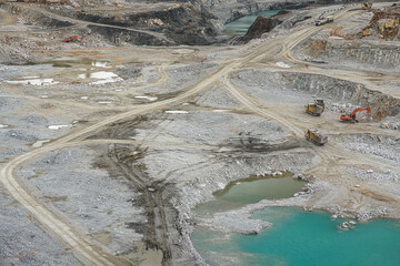 Wall Mural - View of open cast gold mine, mining industry