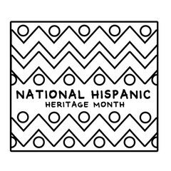 Wall Mural - national hispanic heritage lettering with paint frame line style icon