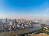 Fototapeta Uliczki - Summer city skyline scenery of Wuhan, Hubei, China