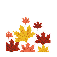 Wall Mural - autumn season leafs plant colorful pattern decoration