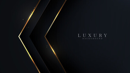 Luxury background With golden lines on the dark, vector illustration.