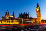 Fototapeta Londyn - big ben and houses of parliament in london at night