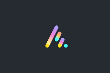 technology letter a logo template