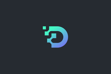 Technology Letter D Logo Template