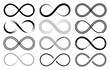 Set of different infinity symbols, vector eps10 illustration