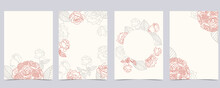 Collection Of Flower Background Set With Rose.Editable Vector Illustration For Website, Invitation,postcard And Sticker